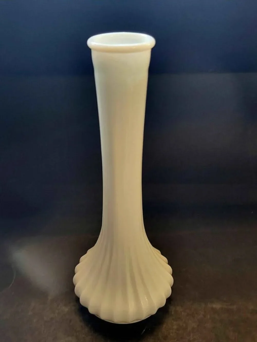 Vintage Hoosier Glass White Milk Glass Bud Vase #4096